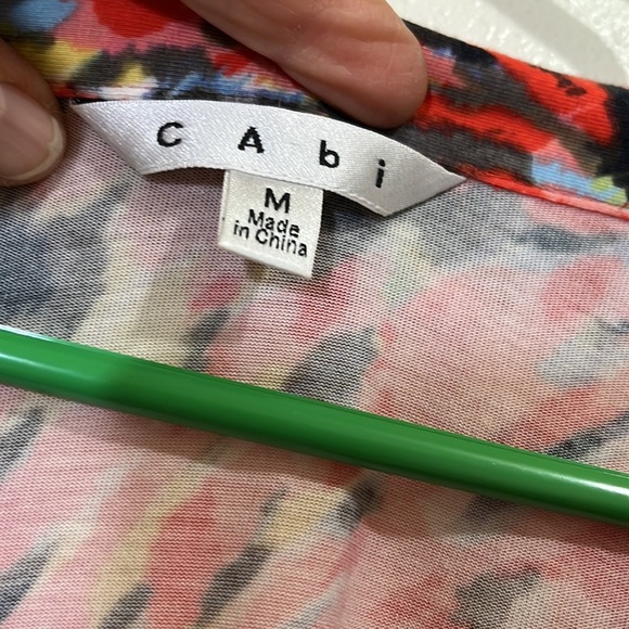 Cabi watercolor jersey dress. Colors are Orange/ black and gray. Size Medium - Picture 2 of 6